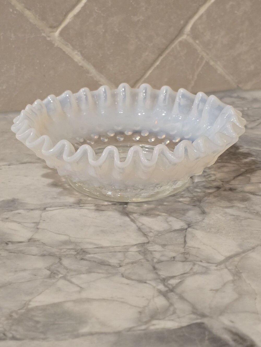 Antique Fenton Art Glass Opalescent Round Candy Bowl Dish Rare Piece!